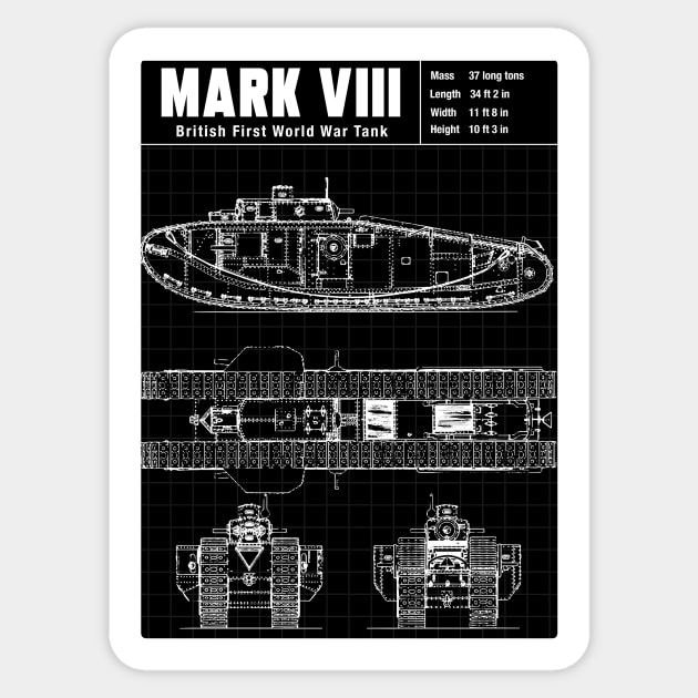 MARK VIII TANK Sticker by theanomalius_merch